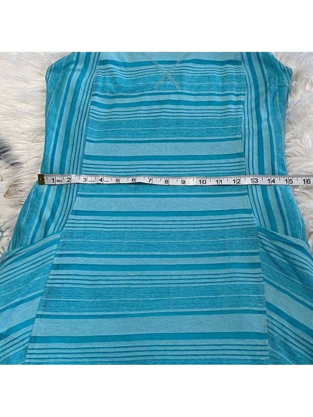 Athleta Light Blue Striped Dress/or swimsuit cover - Picture 8 of 10